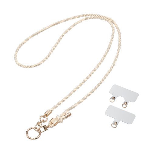 スマホショルダーストラップ/ストラップホールシート付属(1口タイプ×1枚/2口タイプ×1枚)/&Me/リングタイプ/ベージュ