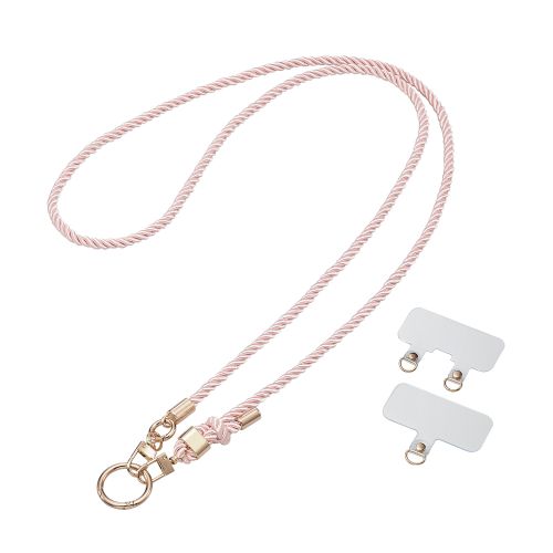 スマホショルダーストラップ/ストラップホールシート付属(1口タイプ×1枚/2口タイプ×1枚)/&Me/リングタイプ/ピンク