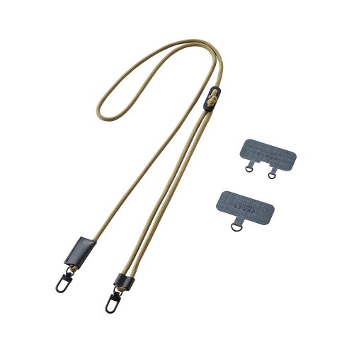 スマホショルダーストラップ/ストラップシート付属/カジュアルタイプ/カーキ