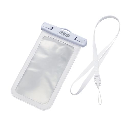 スマートフォン用防水ケース/IPX8/ネックストラップ付属/ホワイト