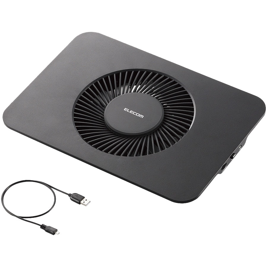 ノートPC用クーラー/置き台/大型ファン/12.1～14インチ対応/ブラック