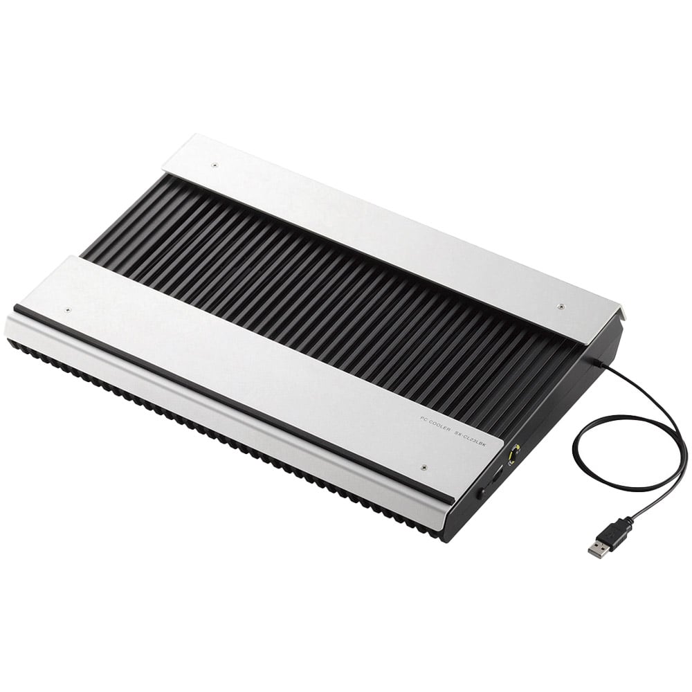 ノートPC用クーラー/置き台/アルミ/大型ファン×2/ブーストモード搭載/15.4～17インチ対応/ブラック