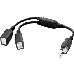 ACアダプタ用電源延長コード/2P/2個口/ブラック