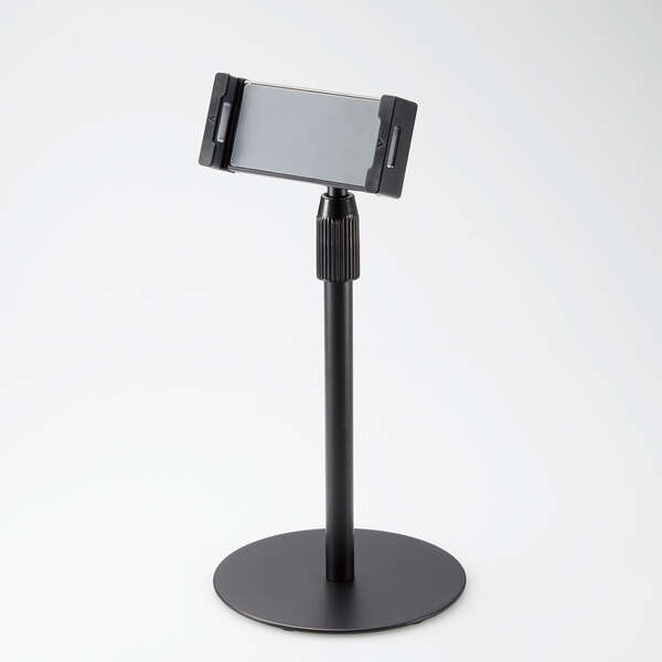 タブレット用スタンド/ホールドタイプ/伸縮アーム/卓上/ブラック