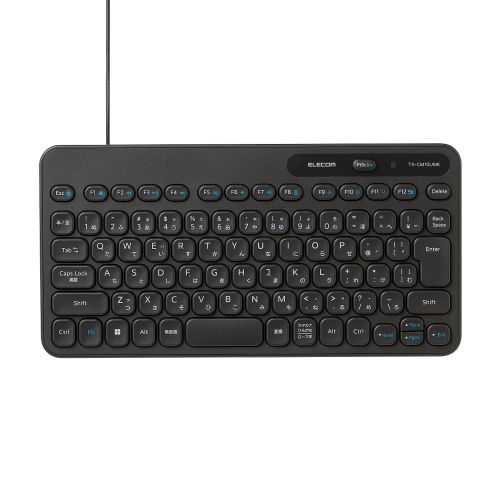キーボード/有線/メンブレン式/コンパクト/Caps Lock機能無効化スイッチ搭載/抗菌/ブラック