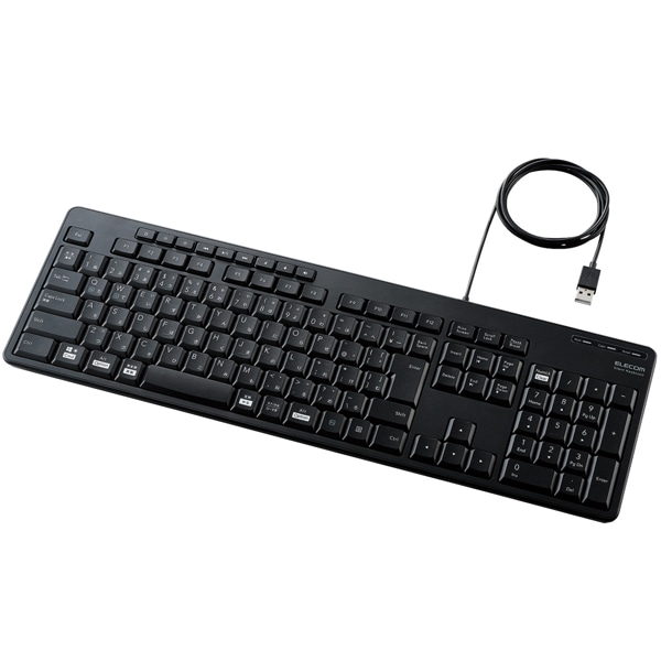 フルキーボード/有線/静音設計/抗菌/ブラック