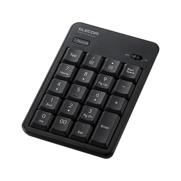 テンキーパッド/Bluetooth/静音設計/抗菌/ブラック