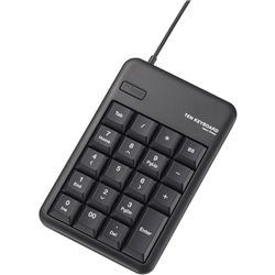2ポートUSB2.0ハブ付テンキーボード/Mサイズ/メンブレン/ブラック