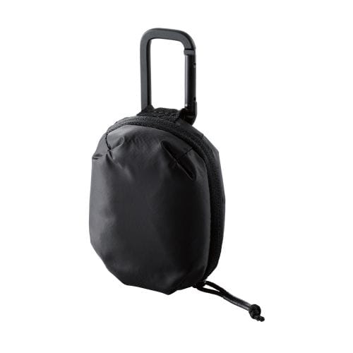 TWS用汎用コンパクトポーチ/Sサイズ/カラビナ/パファータイプ/ブラック