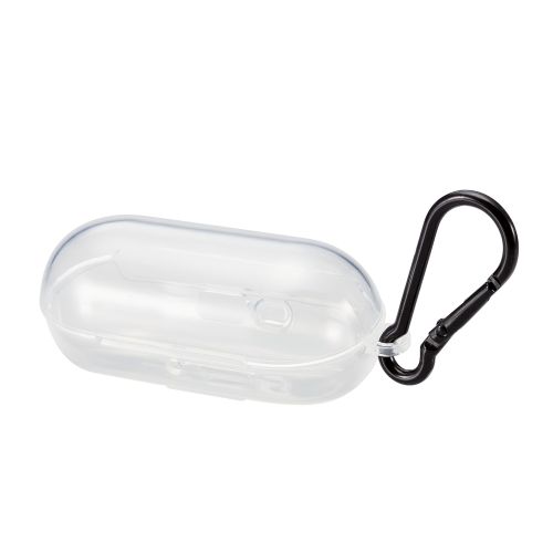 SONY WF-C700N対応アクセサリ/ソフトケース/カラビナ付き/ワイヤレス充電対応/クリア