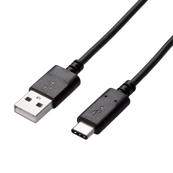 USB2.0ケーブル/A-Cタイプ/認証品/1.0m/ブラック
