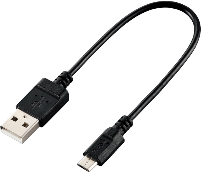 microUSBケーブル/USB2.0/エコパッケージ/0.15m/ブラック