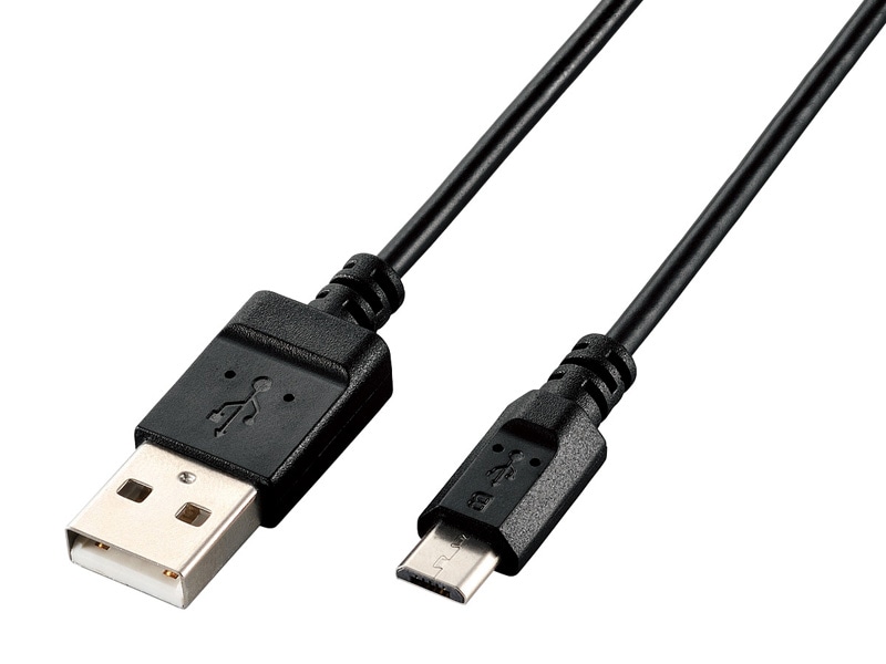 microUSBケーブル/USB2.0/エコパッケージ/0.6m/ブラック