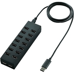 16ポートセルフパワーUSBハブ/ブラック