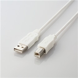 EU RoHS指令準拠 USB2.0ケーブル ABタイプ/2.0m(ホワイト)