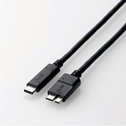 USB3.1ケーブル/Gen2/C-microBタイプ/認証品/3A出力/0.5m/ブラック