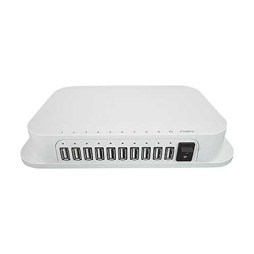 iPad用同期充電USBハブ/10ポート/2.1A/ホワイト