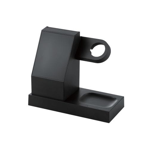 ワイヤレス充電器/マグネット内蔵/Apple Watchモジュールはめ込み/7.5W+5W/スタンドタイプ/ケーブル同梱/1.5m/ブラック