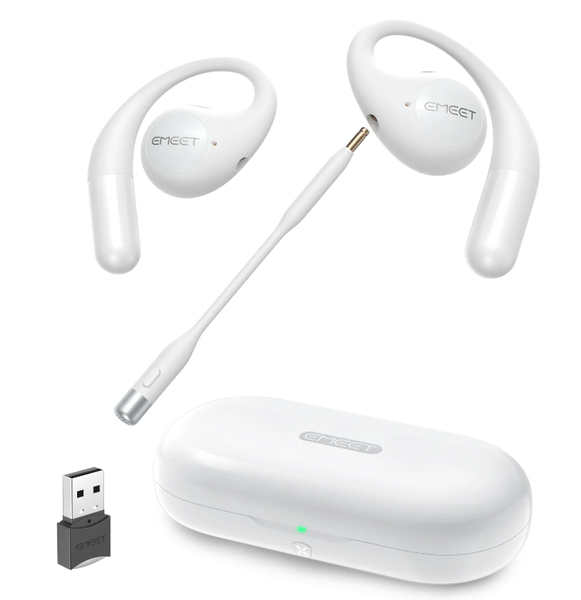 EMEET AirFlow ワイヤレスオープンイヤー型イヤホン E2053 白