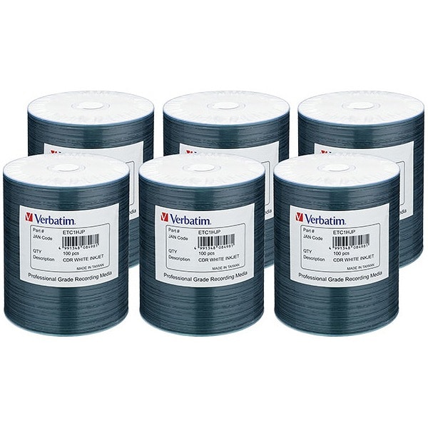 Verbatim Japan社製 CD-R/700MB/48倍速/マットホワイトワイドタイプ/600枚入り