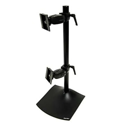 DS100垂直型デュアルモニターデスクスタンド(ブラック)