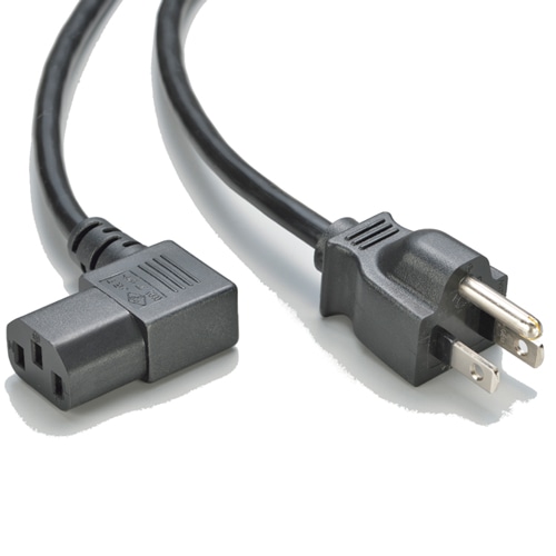 AC100V電源ケーブル（3Pプラグ/右向きL型3Pソケット）