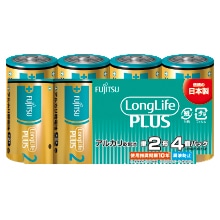 富士通 アルカリ乾電池 単2形 1.5V LR14F LongLife PLUS/4個パック