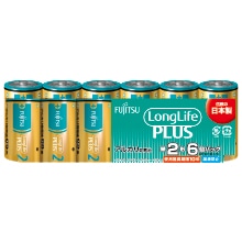 富士通 アルカリ乾電池 単2形 1.5V LR14F LongLife PLUS/6個パック