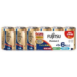富士通 アルカリ乾電池 単1形 1.5V LR20F Premium S/6個パック