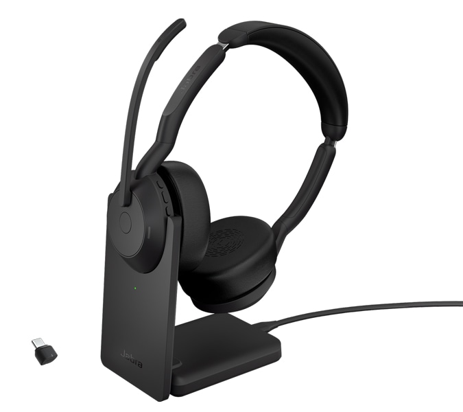 Jabra 無線ヘッドセット USB-C 両耳 UC認定 充電スタンド付「Jabra Evolve2 55 Link380c/390c UC Stereo Stand」