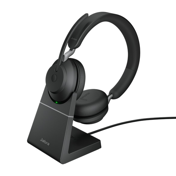 Jabra 無線ヘッドセット USB-A 両耳 MS認定 充電スタンド付「Jabra Evolve2 65 MS Stereo USB-A Stand Black」