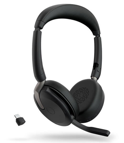 Jabra 無線ヘッドセット 折りたたみ式 USB-C 両耳 UC認定「Jabra Evolve2 65 Flex Link380c/390c UC Stereo」