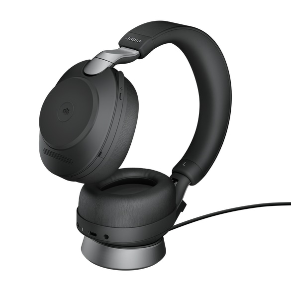 Jabra 無線ヘッドセット USB-A 両耳 MS認定 充電スタンド付「Jabra Evolve2 85 MS Stereo USB-A Stand Black」