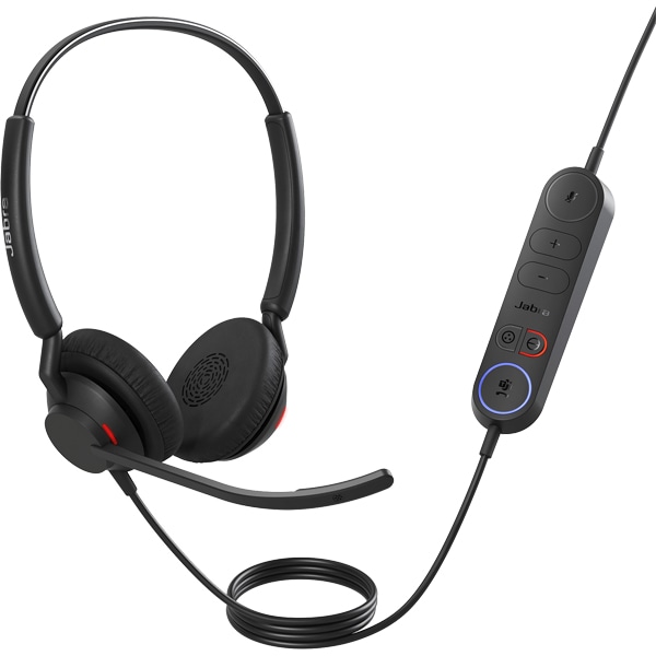 Jabra コンタクトセンター用ヘッドセット USB-A 両耳 MS認定 コントロールユニット付「Jabra Engage 40 - (Inline Link) USB-A MS Stereo」