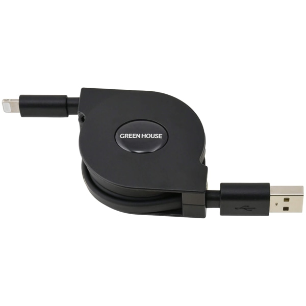 Lightning to USB Type-C 巻き取り式 充電・データ転送ケーブル 100cm ブラック MFi認証取得