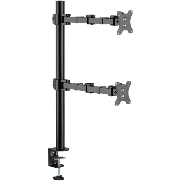 液晶ディスプレイアーム クランプ式 縦並び2画面