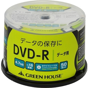 DVD-R データ用 4.7GB 1-16倍速 50枚スピンドル インクジェット対応