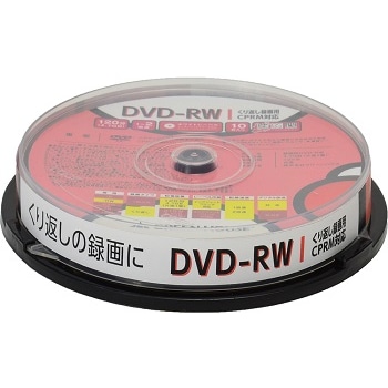 DVD-RW CPRM 録画用 4.7GB 1-2倍速 10枚スピンドル インクジェット対応