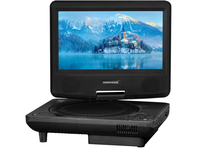 7型ワイド ポータブルDVDプレーヤー 乾電池 ブラック