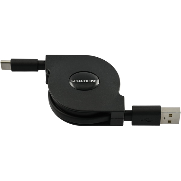 USB Type-A - USB Type-C 巻き取りUSB充電ケーブル 15W対応（最大1m）