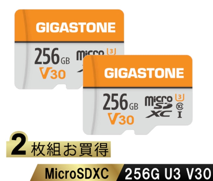 microSDXCカード 256GB 2枚セット SDカードケース付き UHS-I U1 V30 Class10 最大読み取り速度100MB/s ビデオ録画 一眼レフカメラ スマホ データ保存 ドローン