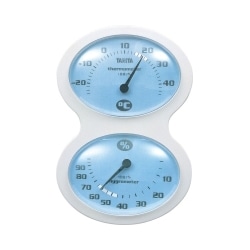 壁掛式 アナログ温湿度計 ブルー