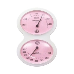 壁掛式 アナログ温湿度計 ピンク