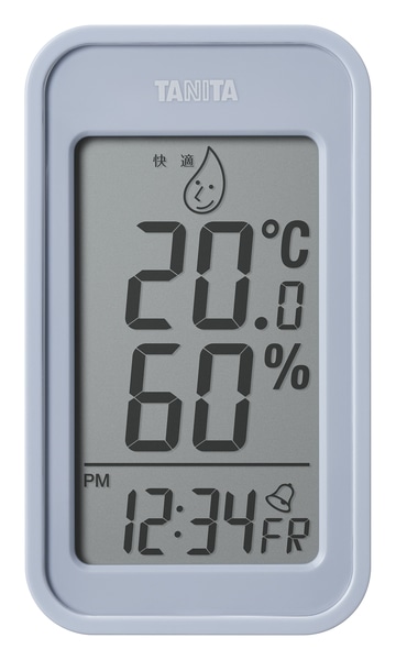 デジタル温湿度計 ブルーグレー