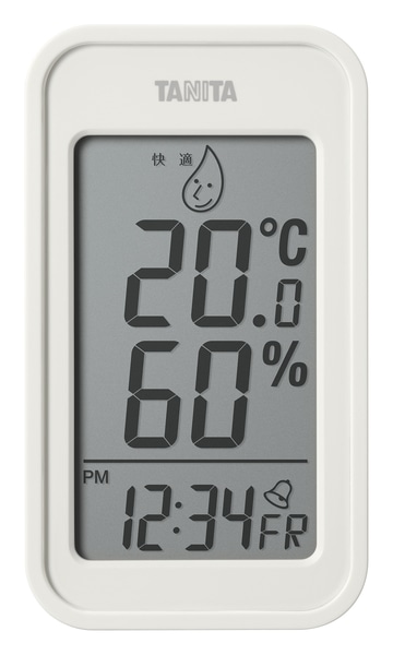 デジタル温湿度計 アイボリー