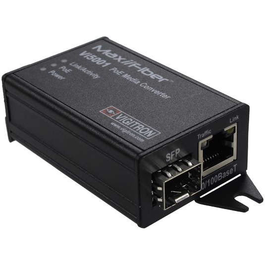 PoE給電対応小型光メディアコンバータ MaxiiFiber Vi5001