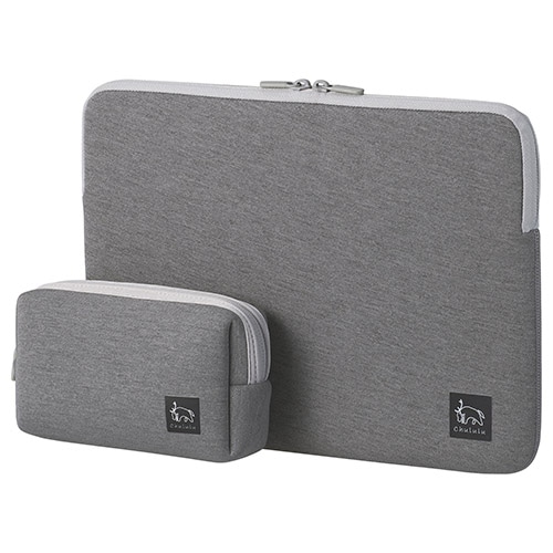 Chululu（チュルル） PCインナーケース 13.3インチ＆マルチポーチ メランジグレー