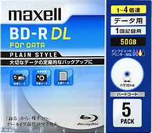 データ用ブルーレイディスク BD-R DL 50GB 「PLAIN STYLE」 （1～4倍速対応） インクジェットプリンター対応 （5枚パック）