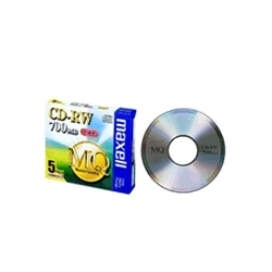CD-RW・1-4倍速対応・容量700MB・5枚パック・1枚ずつプラケース入り