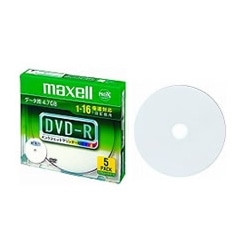 データ用1-16倍DVD-R 4.7GB 5枚P 1枚ずつ5mmPケース入 プリンタブル